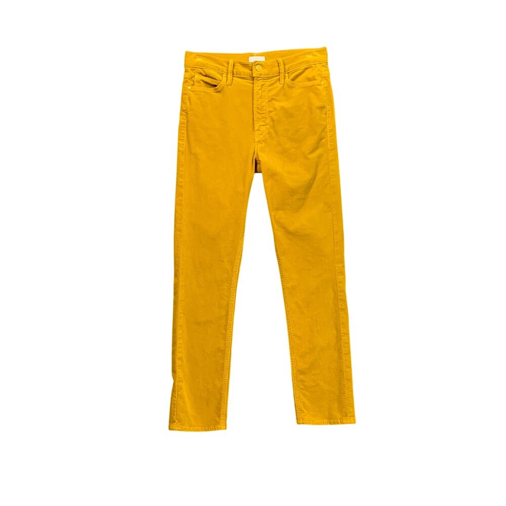 Mother Pants Womens 27 Honey Mid Rise Dazzler Ankle Hopscotch Corduroy Zip Fly